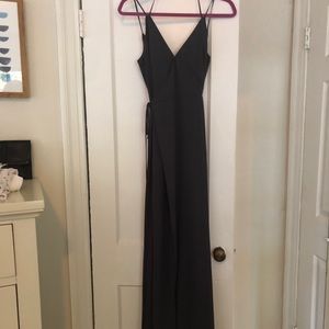 Dark grey bridesmaid dress